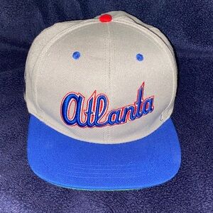 Atlanta Gray Cap with Blue Brim